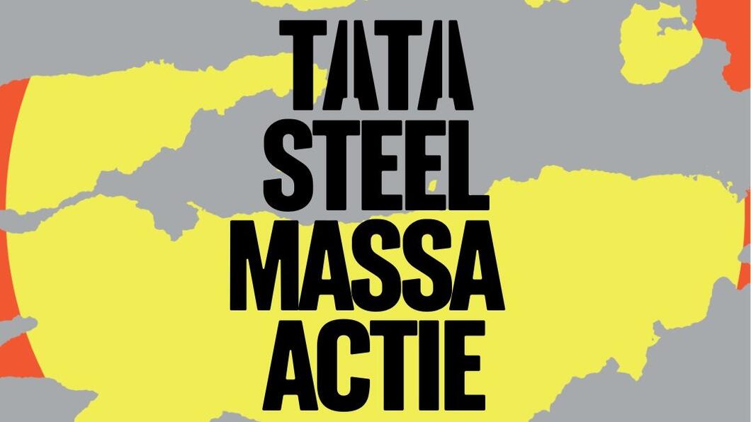 Greenpeace poster over de Tata Steel massa-actie