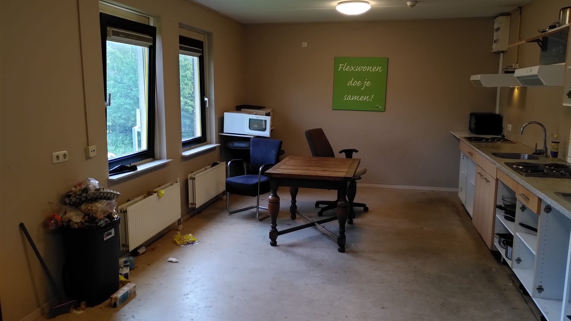 Foto van de keuken in de flexwoningen in Limmen.