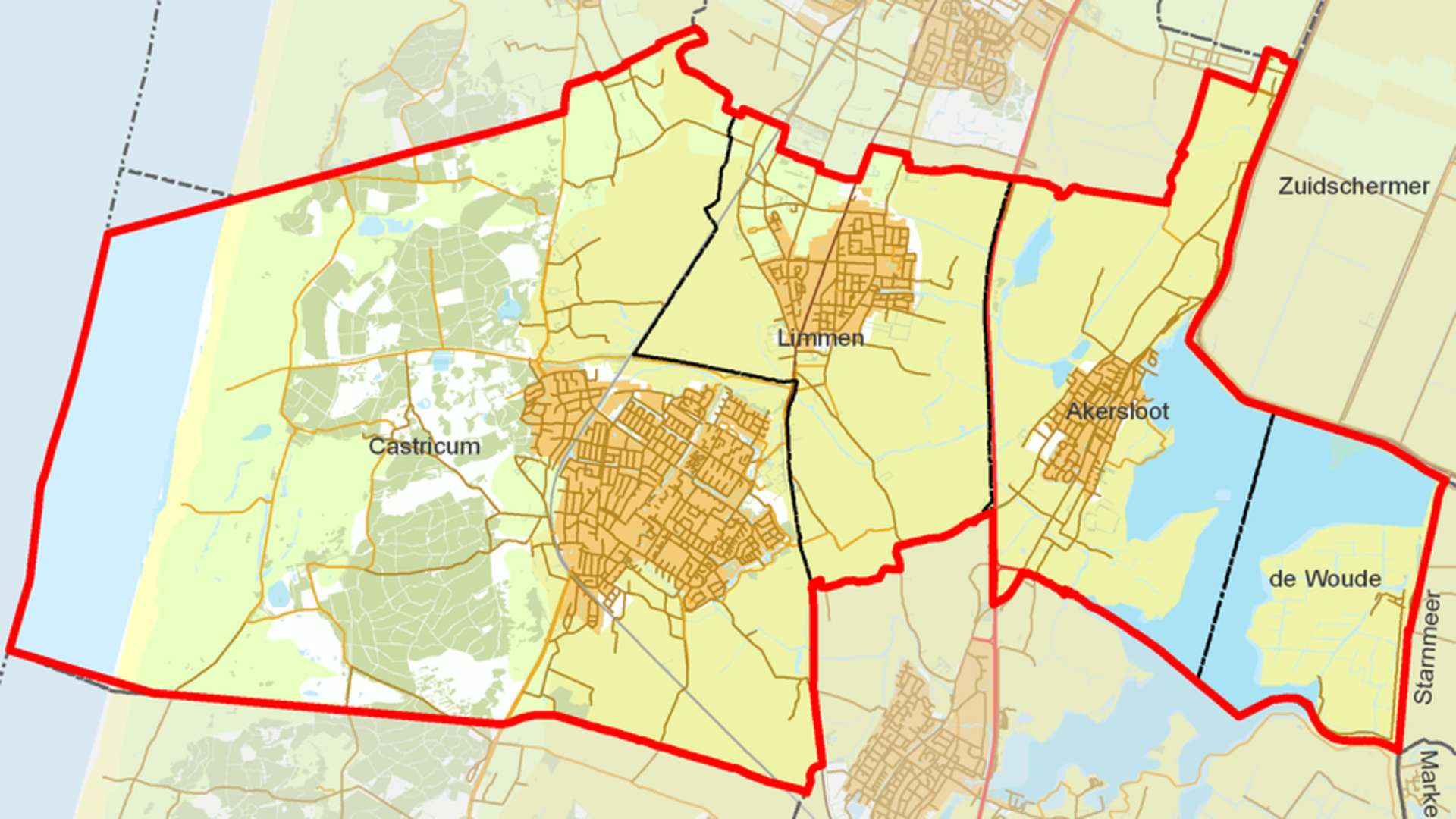Kaart van gemeente Castricum