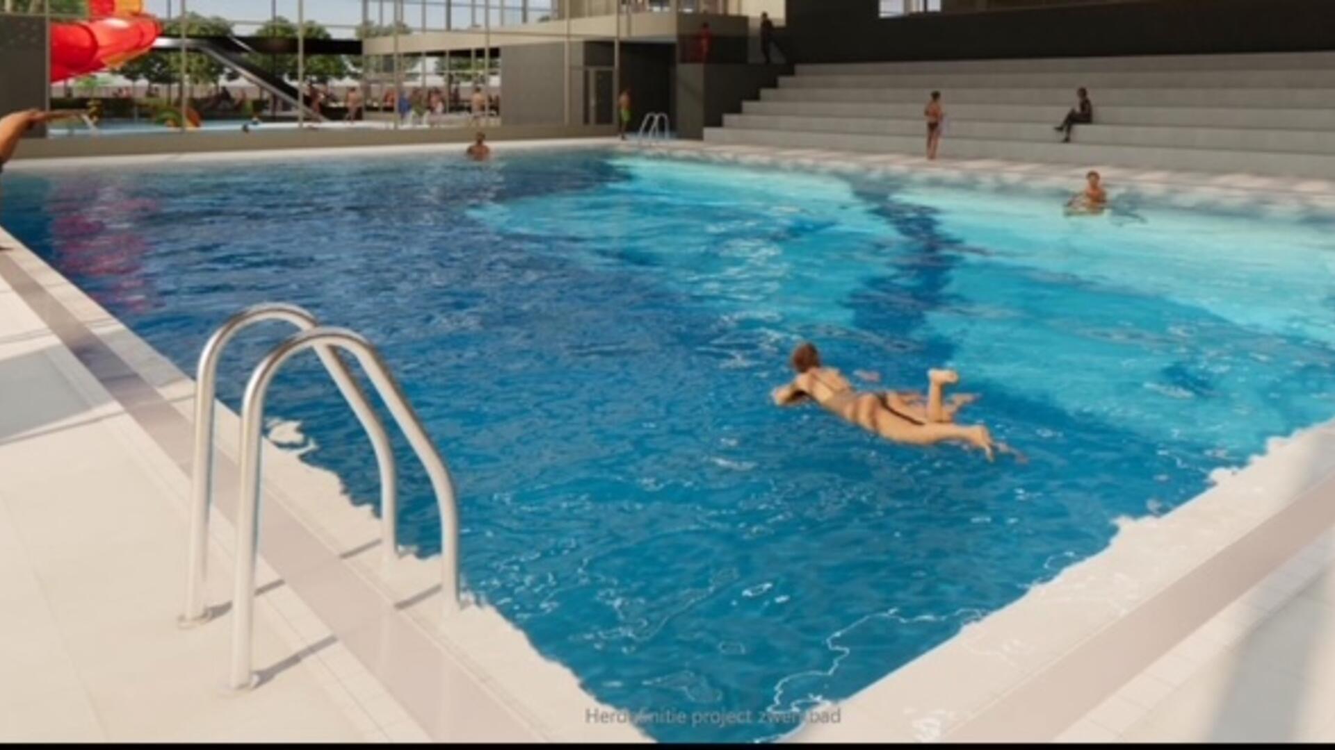 Artist impression nieuw zwembad